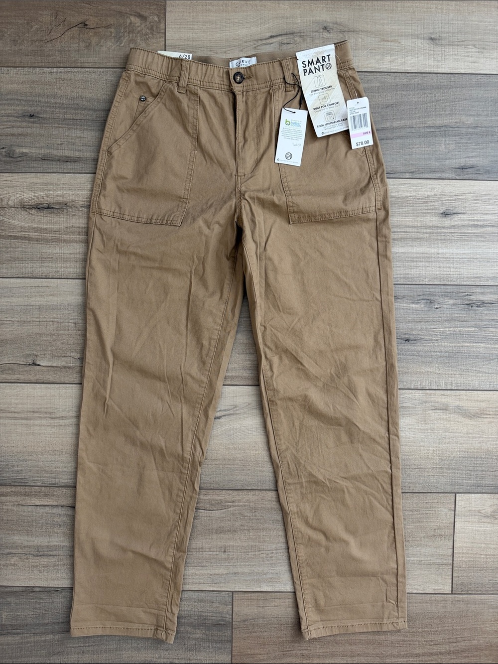 NWT Curve Smart Pants Chino Trousers Cotton Cargo Pants Waist 28 NWT